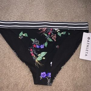 NEW Athleta Stripe Elastic Black Swim Bottom